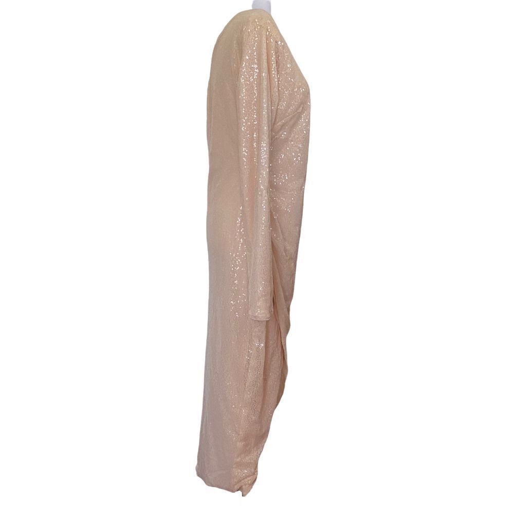 š
ŗlulu's Dress Sequin One Sleeve Midiā Blush Pink Size XL - Picture 3 of 11